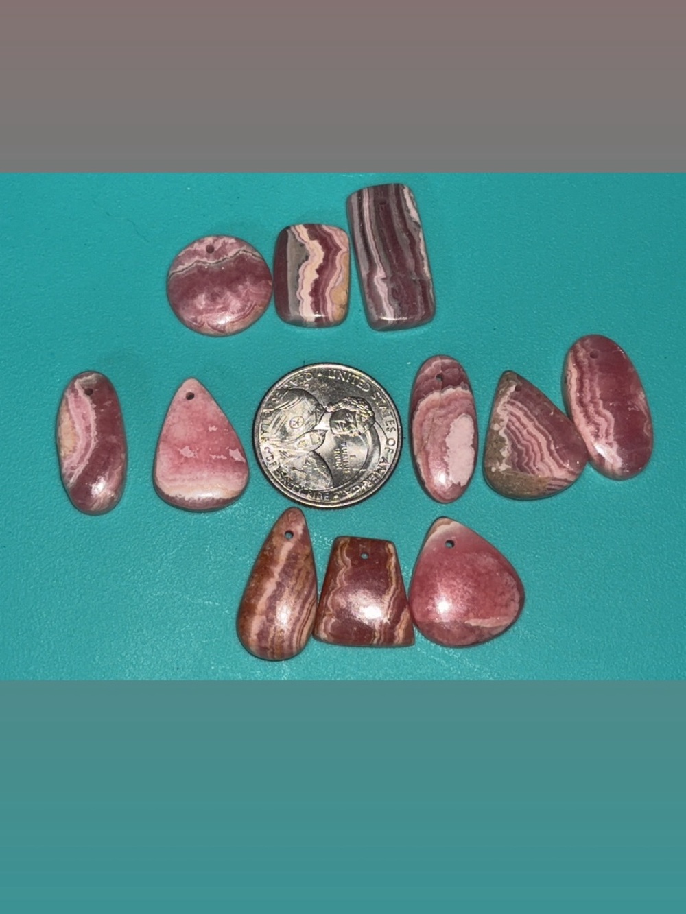 Pink Rhodochrosite Pendants